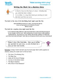Worksheets for kids - writing_the_blurb_-_mystery_story